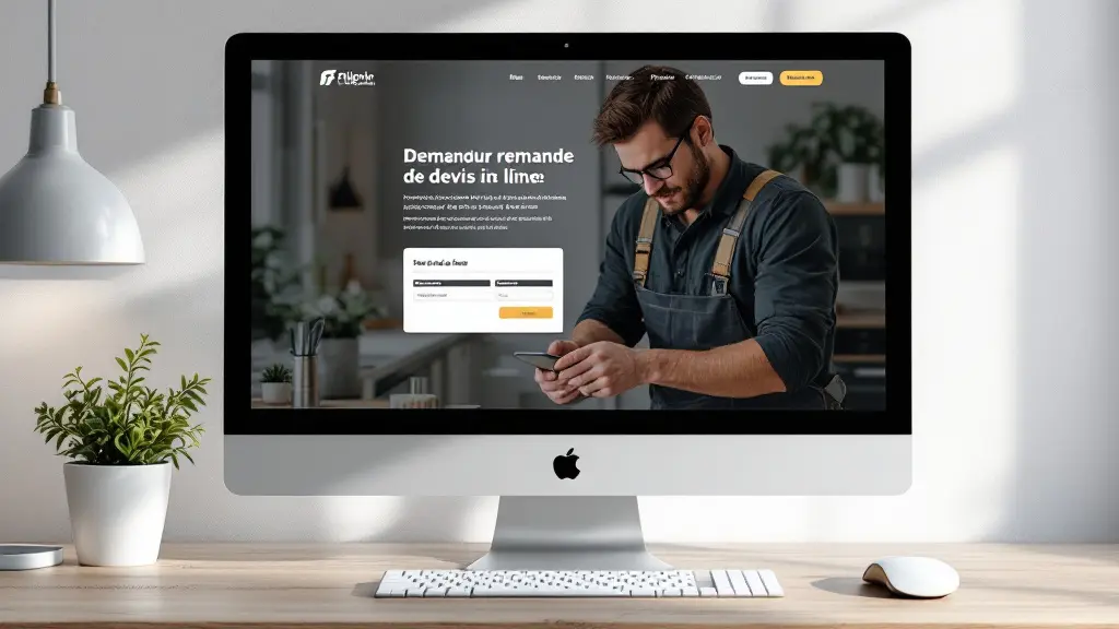 Site professionnel d'un plombier intégrant une demande de devis en ligne